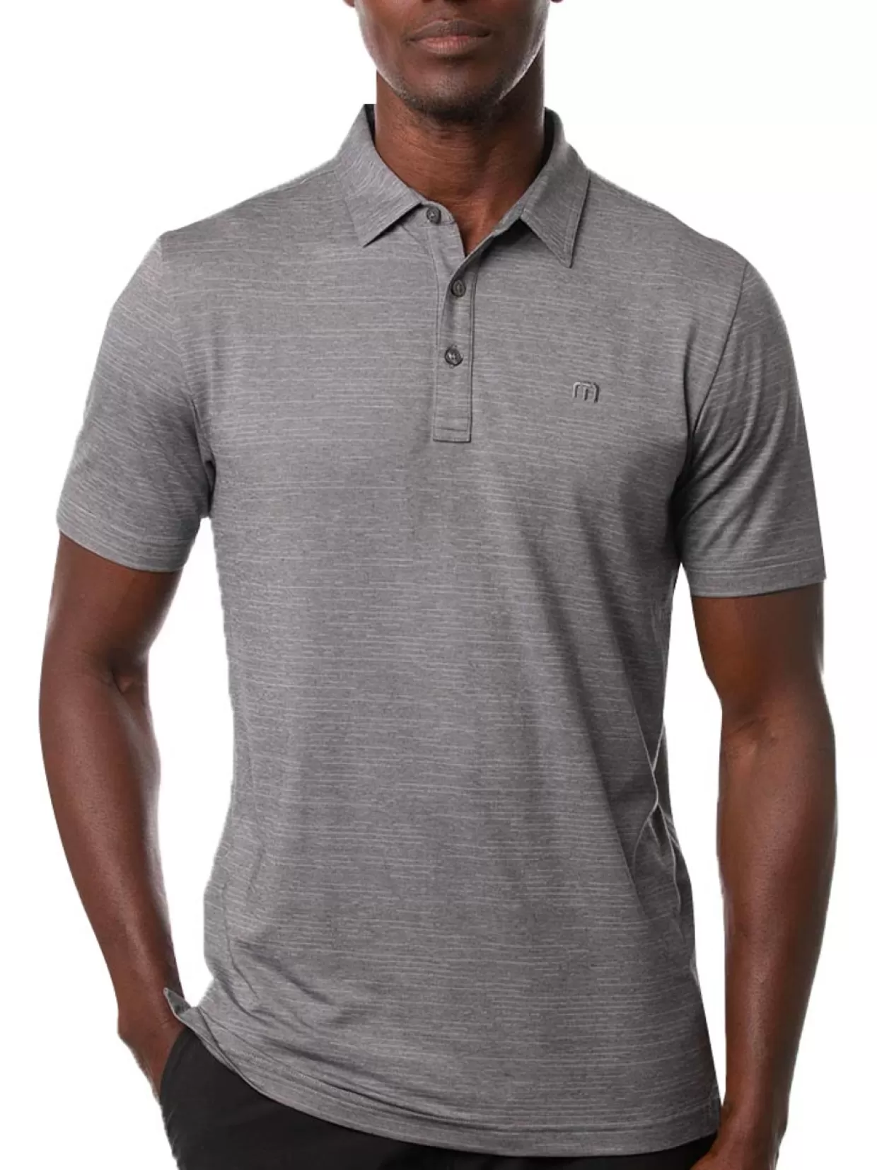 Men Travis Mathew Shirts< The Heater Polo - Sleet/Quiet Shade