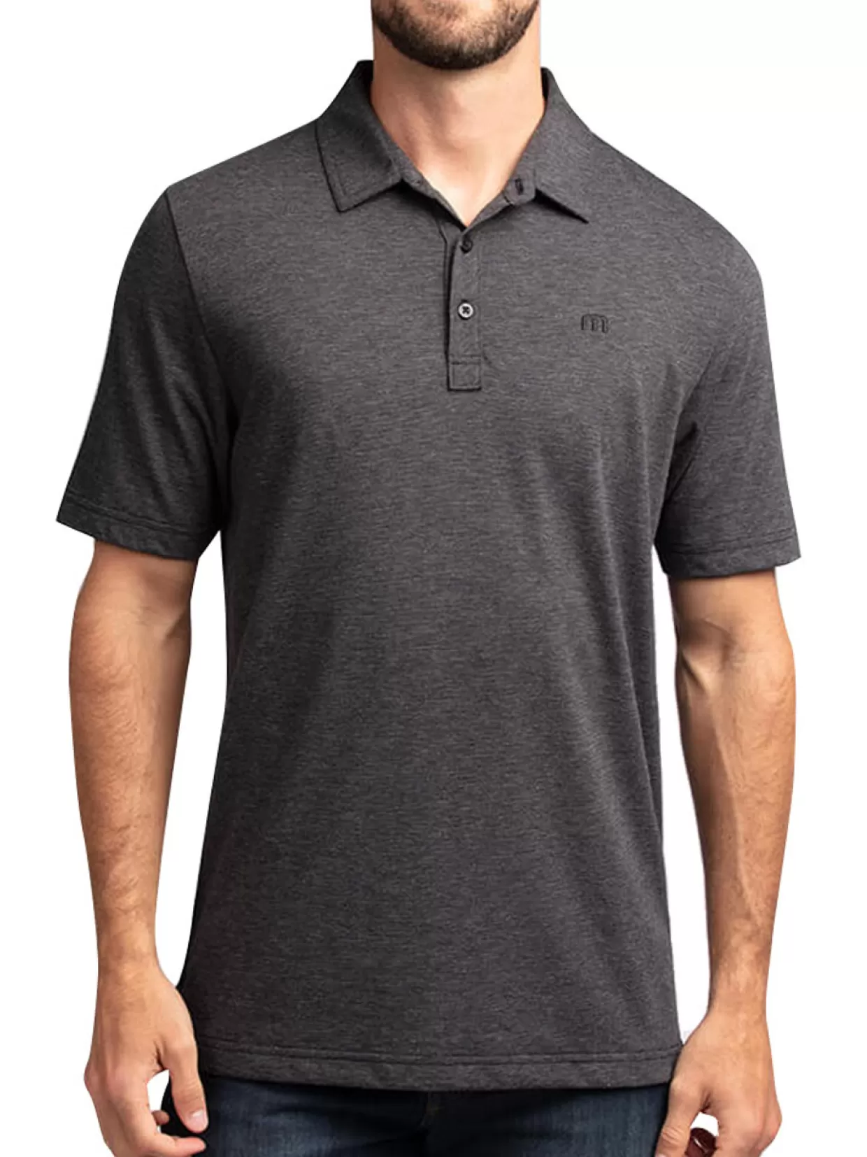 Men Travis Mathew Shirts< The Zinna Polo - Heather Black