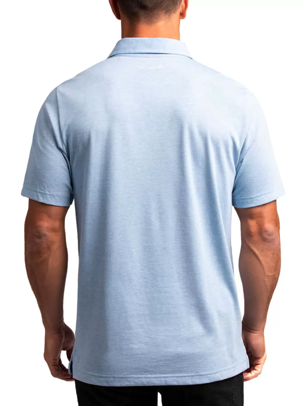 Men Travis Mathew Shirts< The Zinna Polo - Heather Light Blue