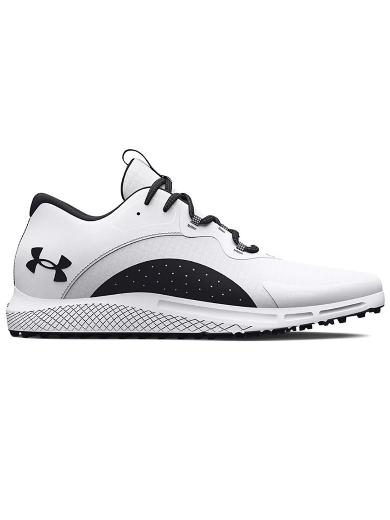 Men Under Armour Mens Golf Shoes< Charged Draw 2 Spikeless Golf Shoes - White/Black