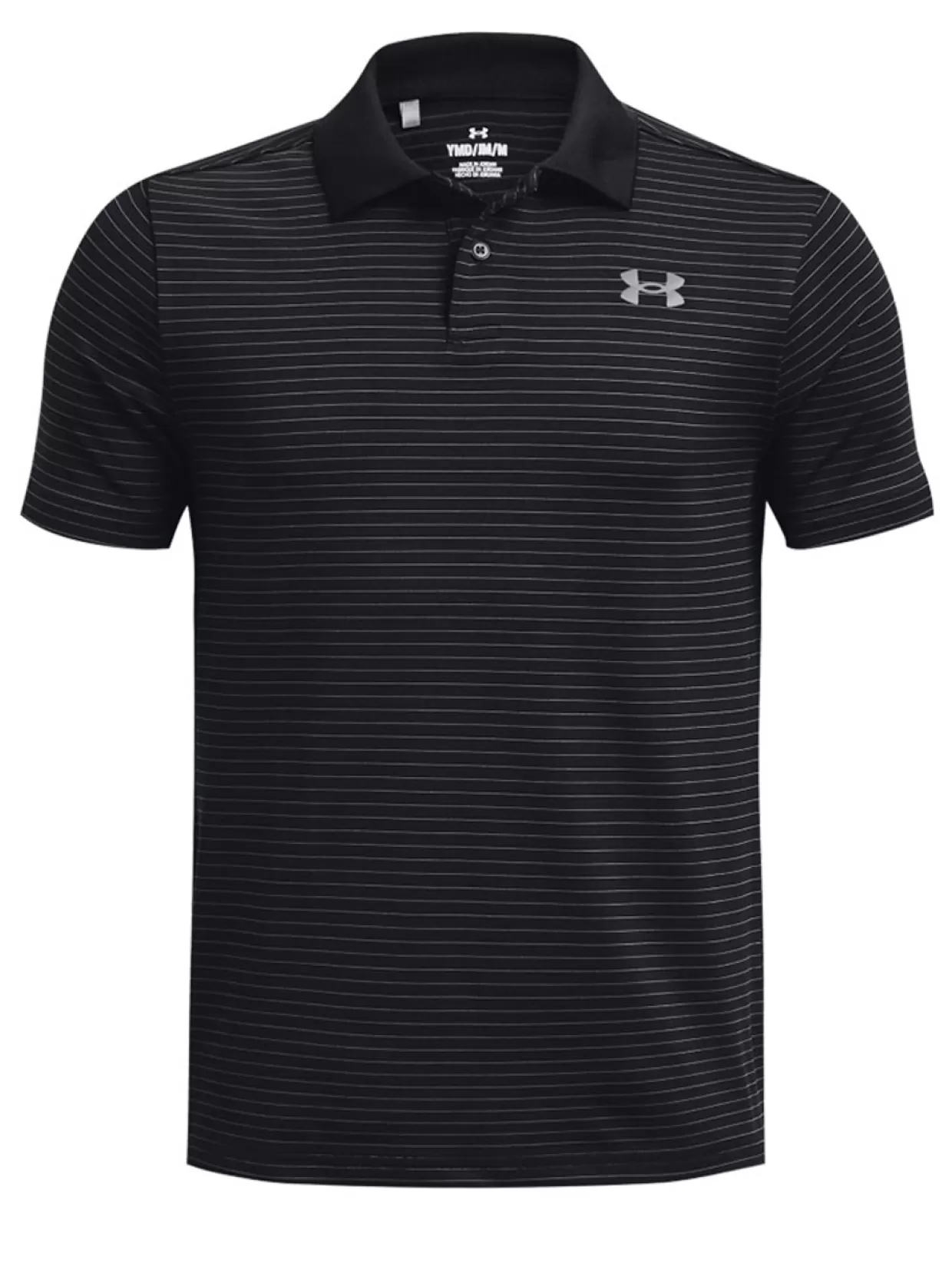 Kids Under Armour Shirts< Jr Boys Performance Stripe Polo - Black/Grey