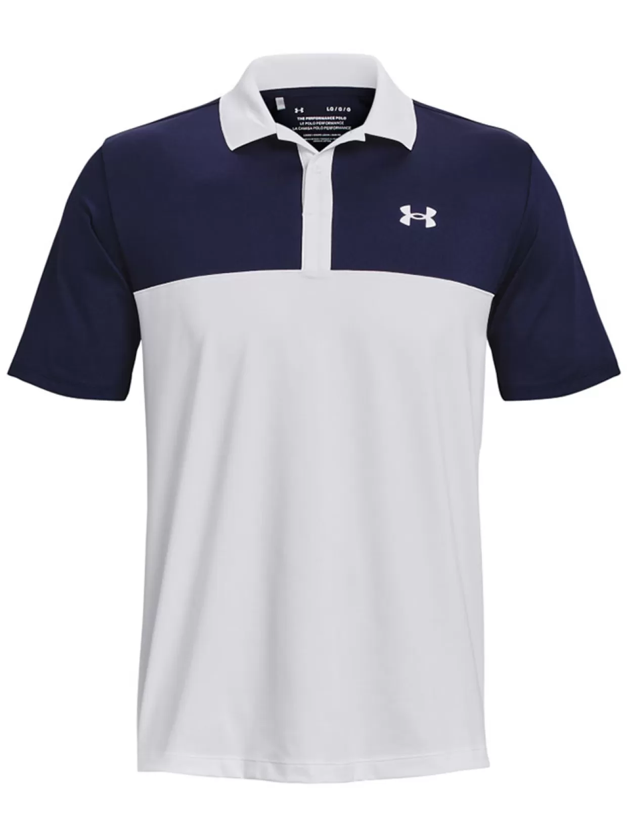 Men Under Armour Shirts< Performance 3.0 Colourblock Polo - White/Midnight Navy