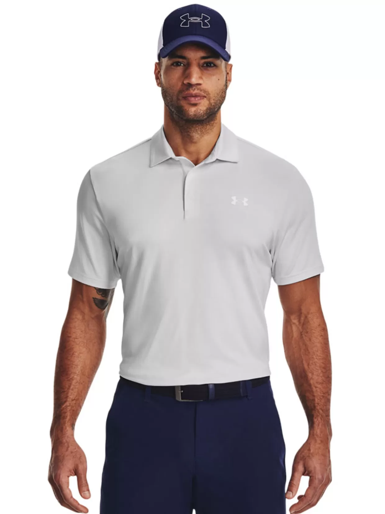 Men Under Armour Shirts< Playoff 3.0 Stripe Polo - White/Halo Grey