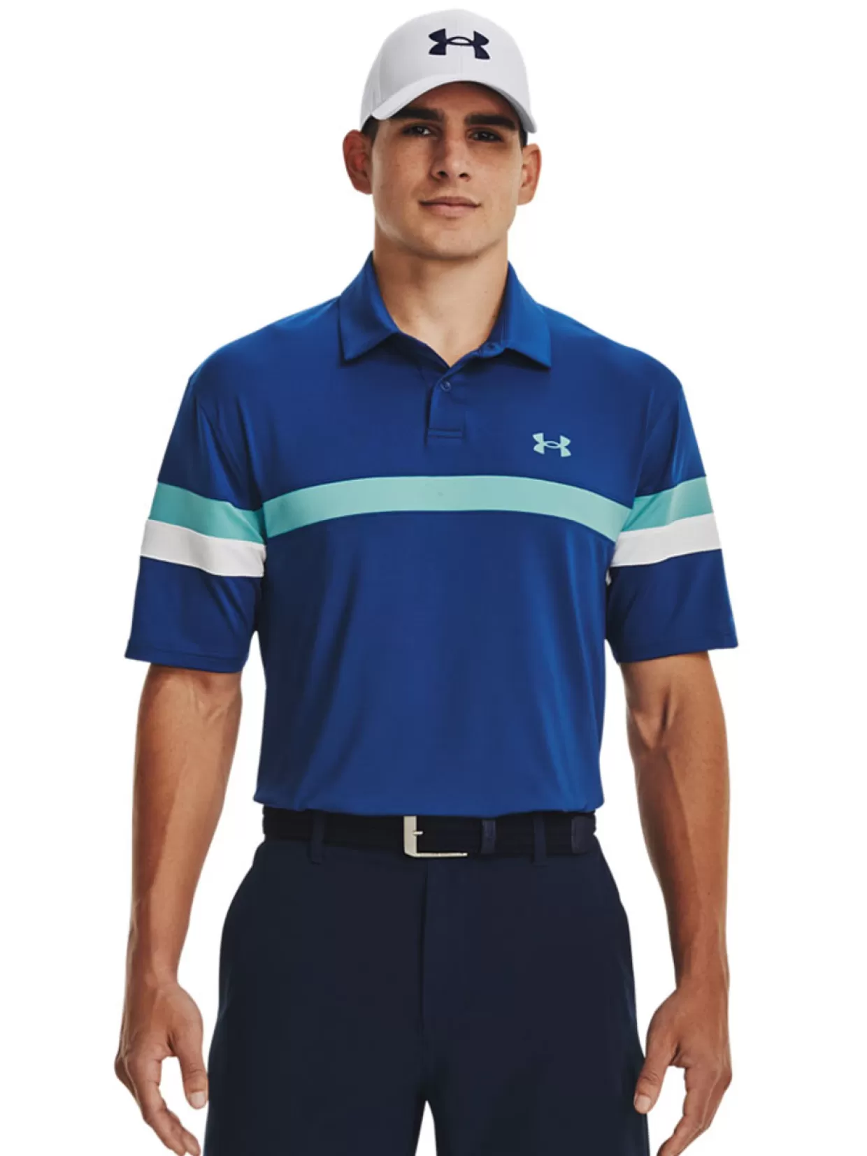 Men Under Armour Shirts< T2G Blocked Polo - Blue Mirage/White/Blue